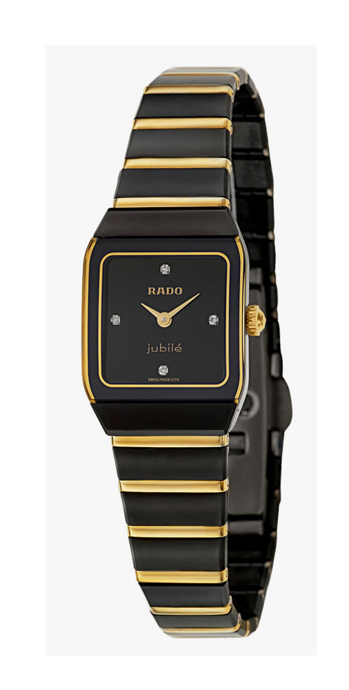 Rado Diastar Anatom Jubile Black Hardmetal 18KT Gold Womens Watch